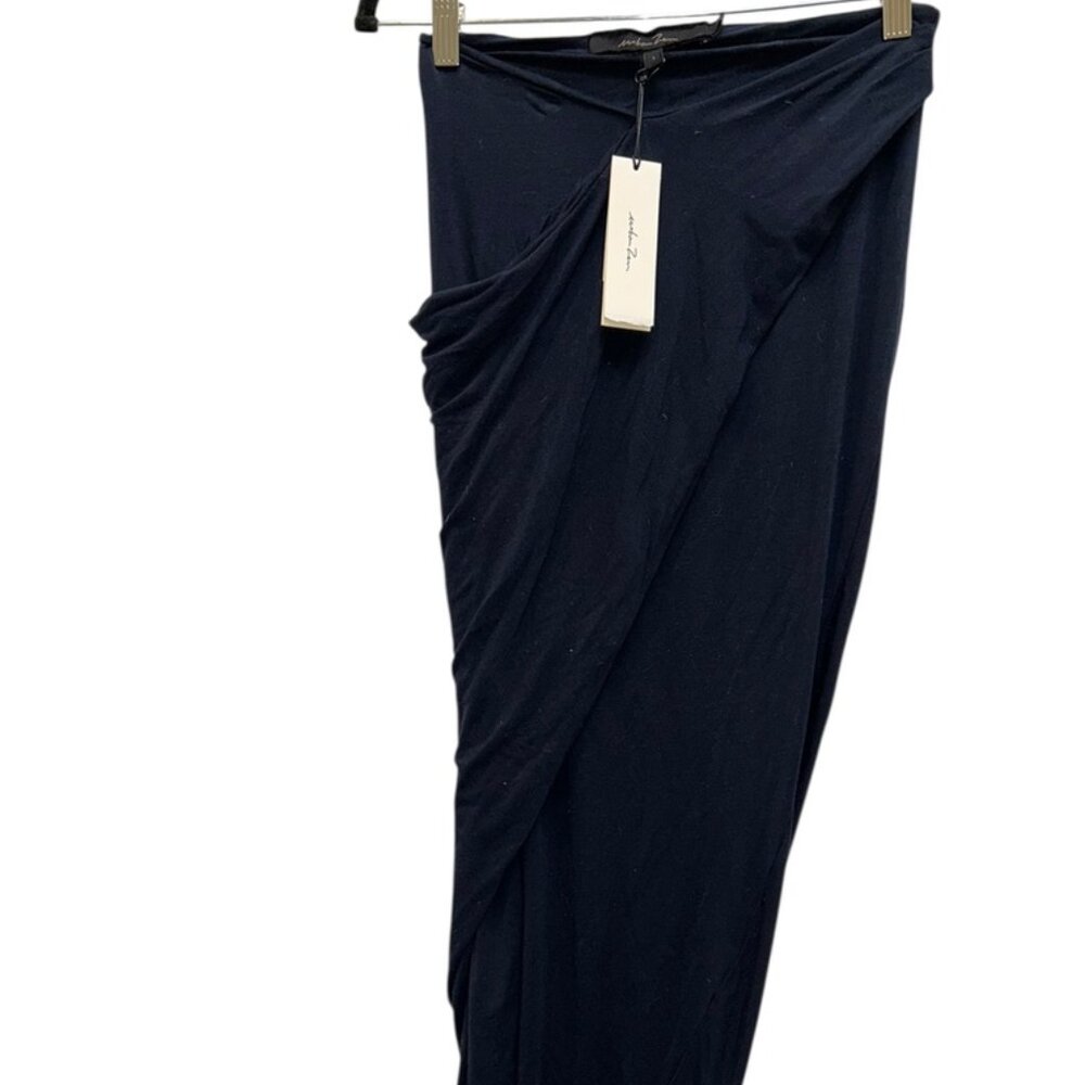 Urban Zen Donna Karan charcoal black NEW NWT ruched body con long skirt